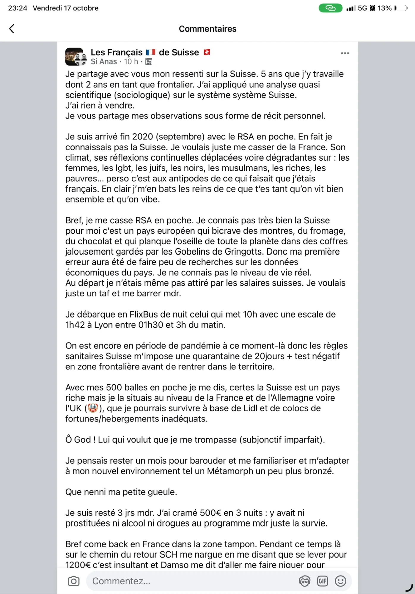 Post Facebook SWAN-ID